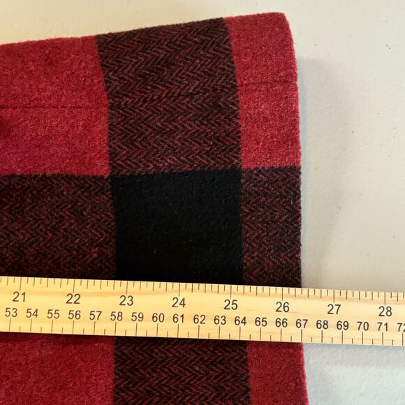 White Stag Jacket Women's Size16 Red/Black Buffalo Plaid Full Zip Wool Blend - Picture 5 of 9